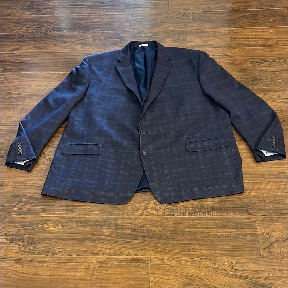 Men’s Ralph Lauren Dark Blue Checkered Blazer, Sz. XXL
